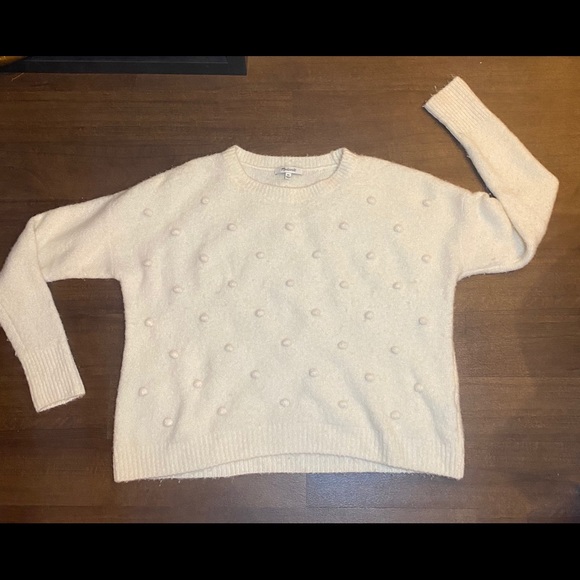 Madewell Cream Sweater With Balls Xs 